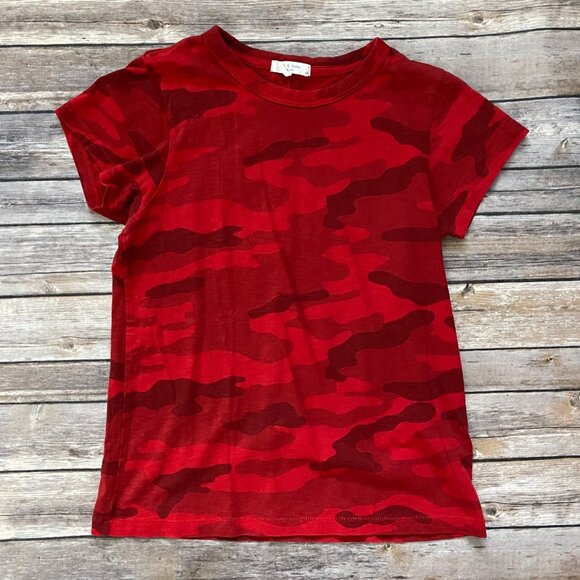 Rag & Bone Red Camo Print Short Sleeve Tee - Picture 4 of 12